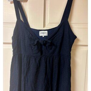 FRNCH Sleeveless Navy Tie Front Dress